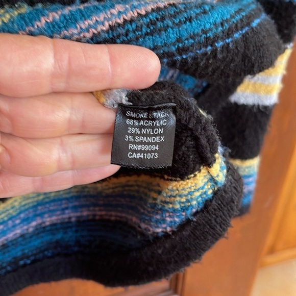 MATIX Striped Hooded Sweater - Black, Yellow, Blue - Picture 5 of 6